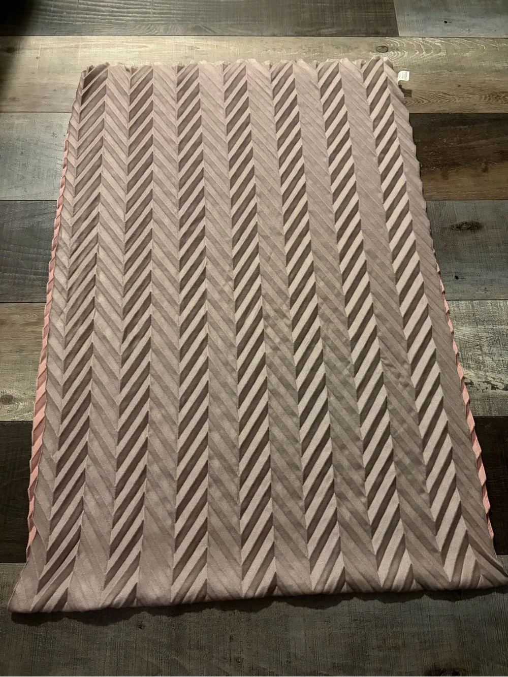World Market Blush Pink Chevron Textured Wrap Shawl Scarf 25x76